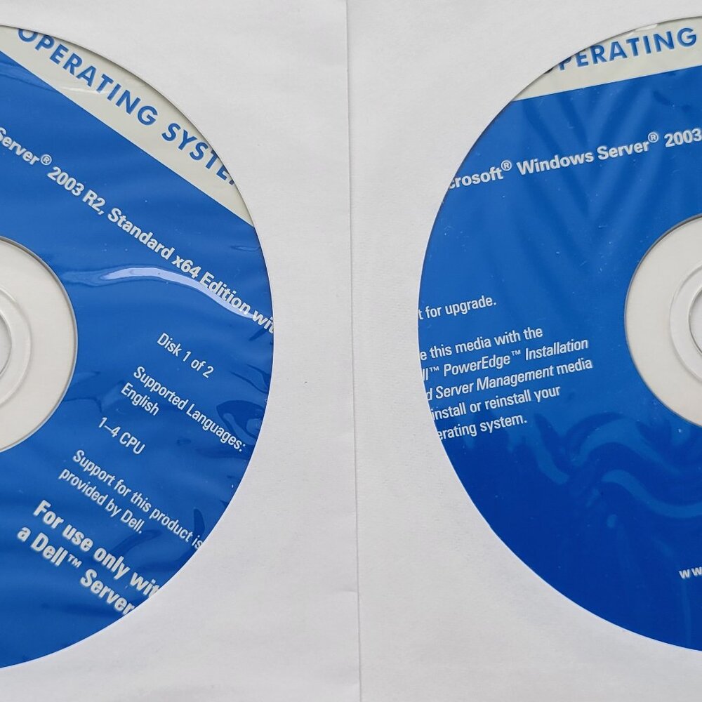 Microsoft Windows Server 2003 R2, Standard x64 Edition with SP2, 2 DVDs, 2007